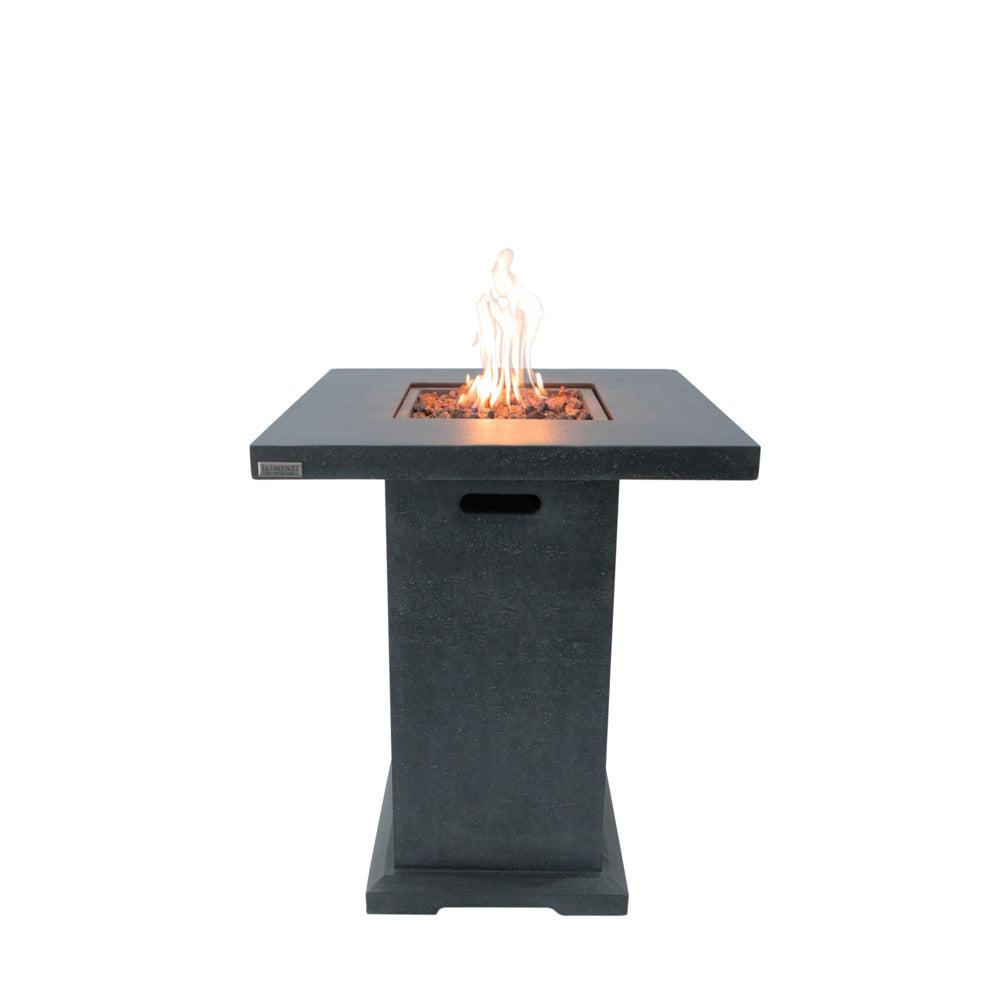 Elementi Montreal 34" Square Dark Gray Concrete Liquid Propane Bar Table