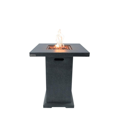 Elementi Montreal 34" Square Dark Gray Concrete Liquid Propane Bar Table
