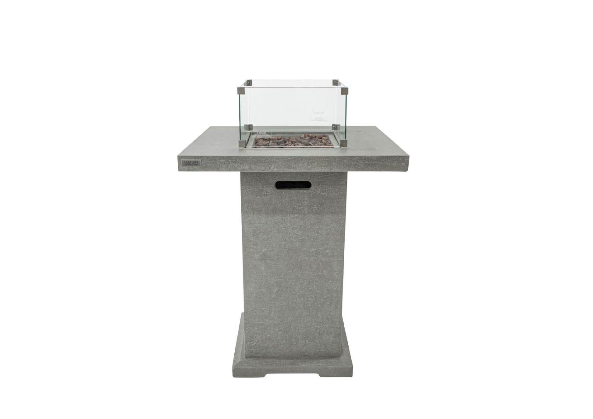 Elementi Montreal 34" Square Light Gray Concrete Liquid Propane Bar Table