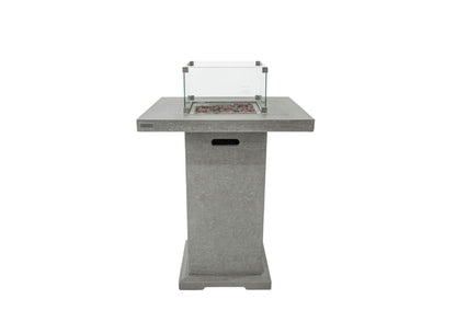Elementi Montreal 34" Square Light Gray Concrete Liquid Propane Bar Table