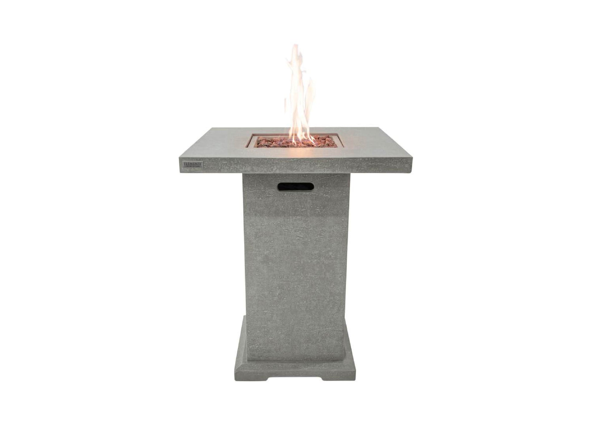Elementi Montreal 34" Square Light Gray Concrete Liquid Propane Bar Table