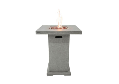 Elementi Montreal 34" Square Light Gray Concrete Liquid Propane Bar Table
