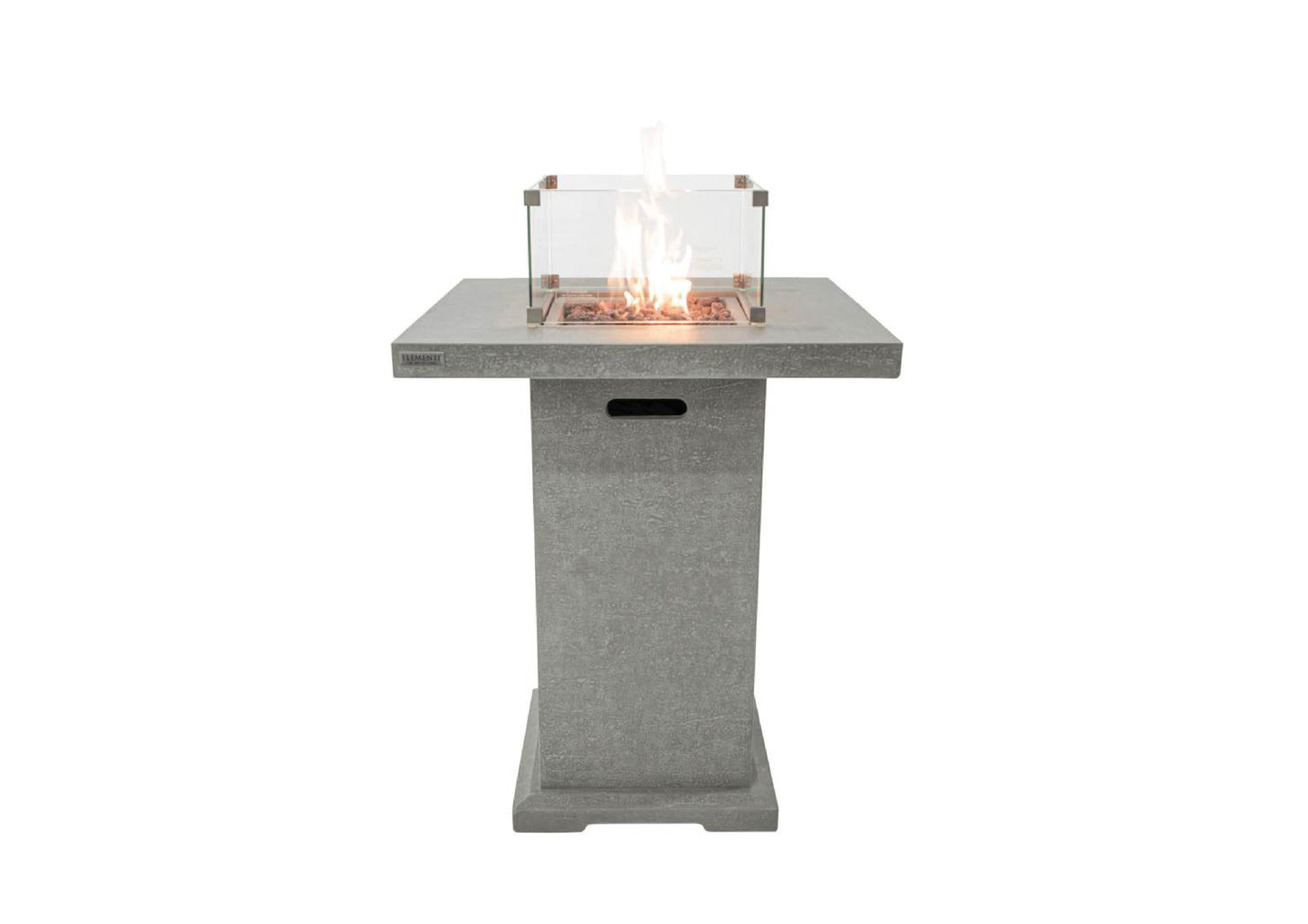 Elementi Montreal 34" Square Light Gray Concrete Liquid Propane Bar Table
