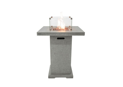 Elementi Montreal 34" Square Light Gray Concrete Liquid Propane Bar Table