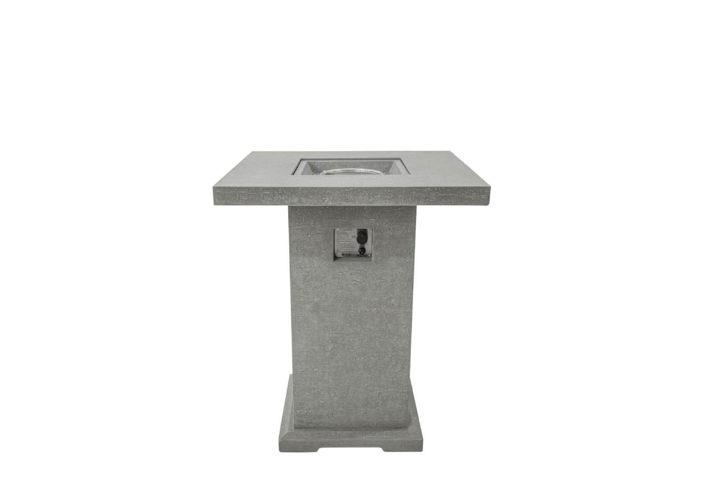 Elementi Montreal 34" Square Light Gray Concrete Liquid Propane Bar Table
