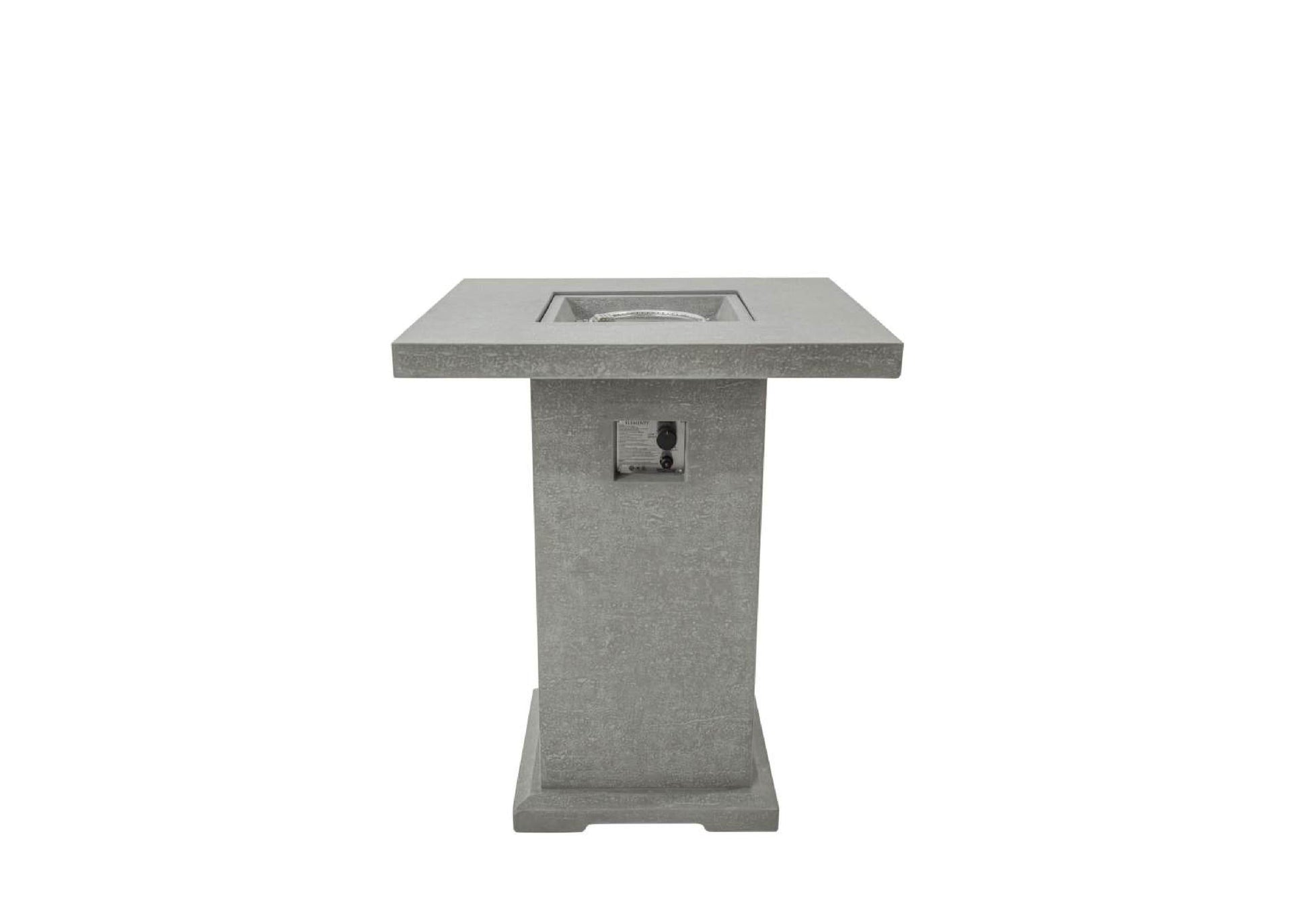 Elementi Montreal 34" Square Light Gray Concrete Liquid Propane Bar Table