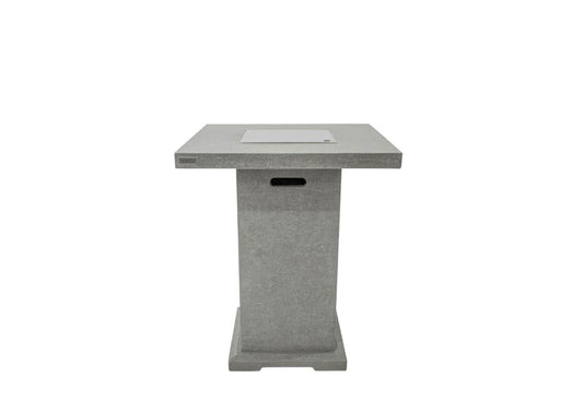 Elementi Montreal 34" Square Light Gray Concrete Liquid Propane Bar Table