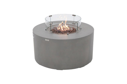 Elementi Pacaya 43" Round Light Grey Propane Fire Table with Hidden Tank
