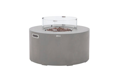 Elementi Pacaya 43" Round Light Grey Propane Fire Table with Hidden Tank