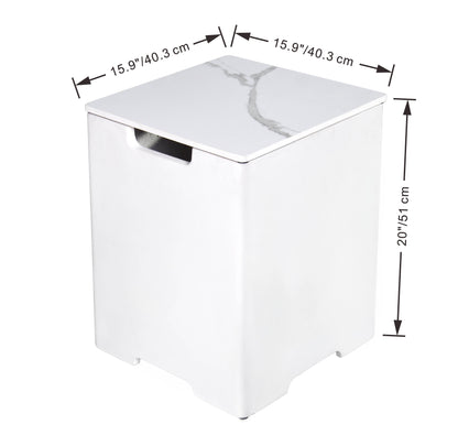 Elementi Plus 16" x 21" Square Bianco White Concrete Tank Cover (ONB02-101BW)