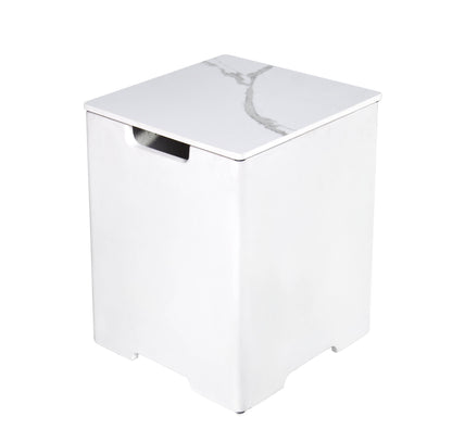 Elementi Plus 16" x 21" Square Bianco White Concrete Tank Cover (ONB02-101BW)