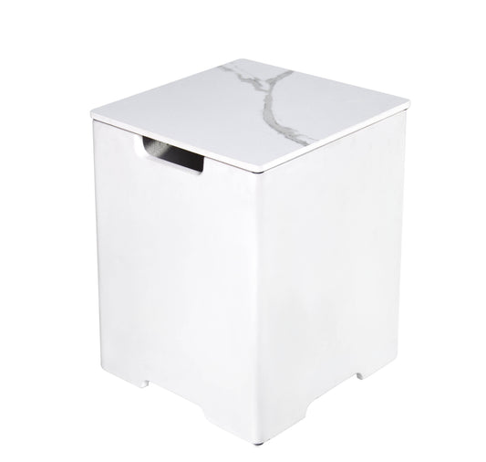 Elementi Plus 16" x 21" Square Bianco White Concrete Tank Cover (ONB02-101BW)