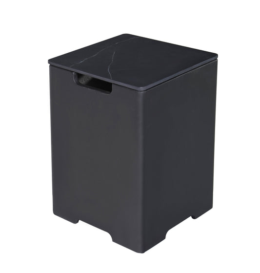 Elementi Plus 16" x 25" Square Bulgaria Black Concrete Tank Cover (ONB02-102BB)