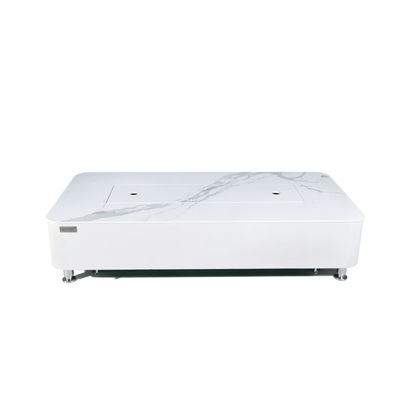 Elementi Plus Athens 30" Bianco White Concrete Liquid Propane Marble Porcelain Fire Table