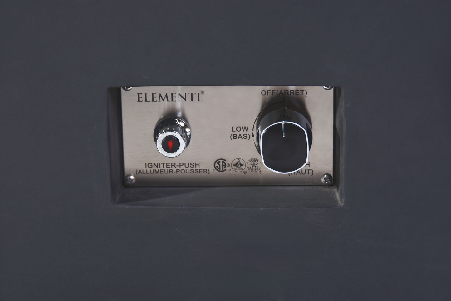 Elementi Plus Bergamo 42" Square Dark Grey Concrete Liquid Propane Fire Table
