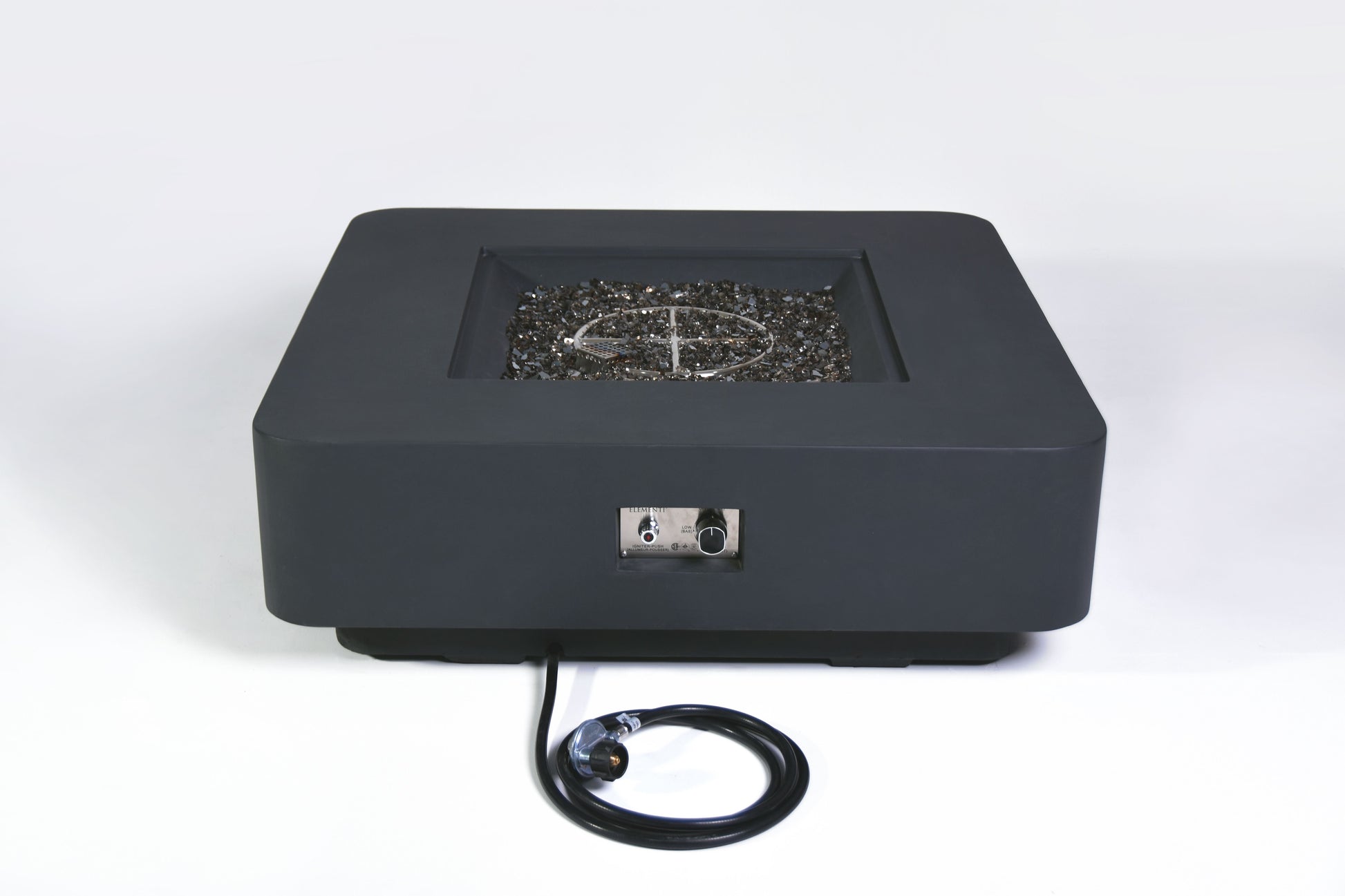 Elementi Plus Bergamo 42" Square Dark Grey Concrete Liquid Propane Fire Table