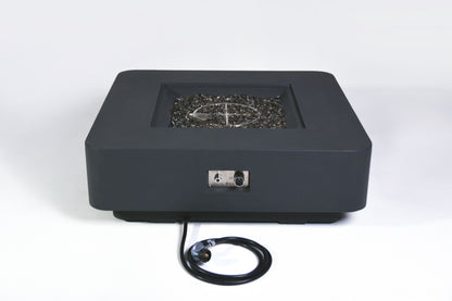 Elementi Plus Bergamo 42" Square Dark Grey Concrete Liquid Propane Fire Table