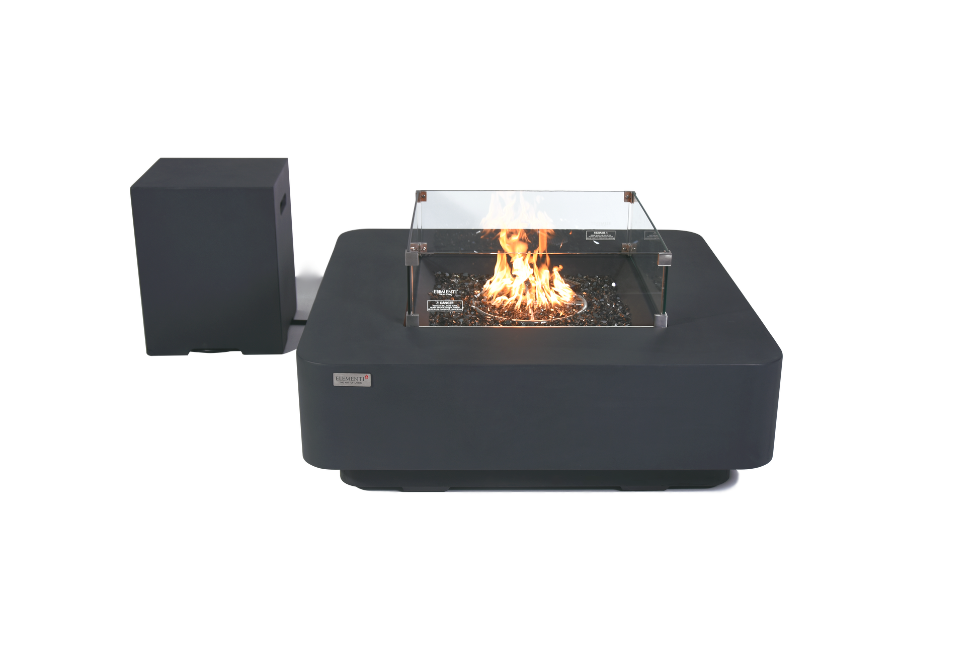Elementi Plus Bergamo 42" Square Dark Grey Concrete Liquid Propane Fire Table