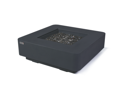 Elementi Plus Bergamo 42" Square Dark Grey Concrete Liquid Propane Fire Table