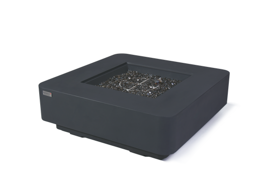 Elementi Plus Bergamo 42" Square Dark Grey Concrete Natural Gas Fire Table