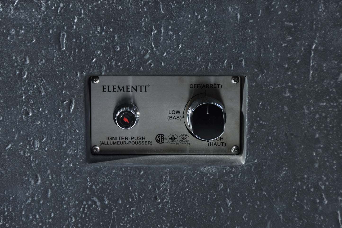 Elementi Plus Bergen 40" Square Dark Grey Concrete Liquid Propane Fire Table