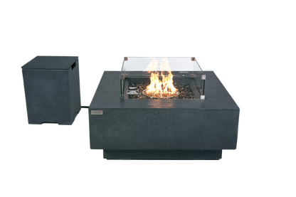 Elementi Plus Bergen 40" Square Dark Grey Concrete Liquid Propane Fire Table