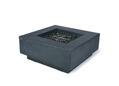 Elementi Plus Bergen 40" Square Dark Grey Concrete Liquid Propane Fire Table