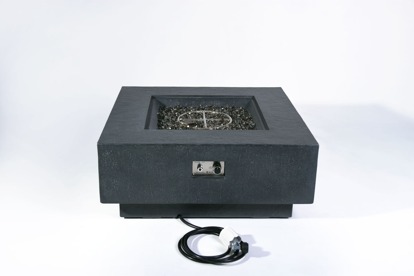 Elementi Plus Bergen 40" Square Dark Grey Concrete Liquid Propane Fire Table