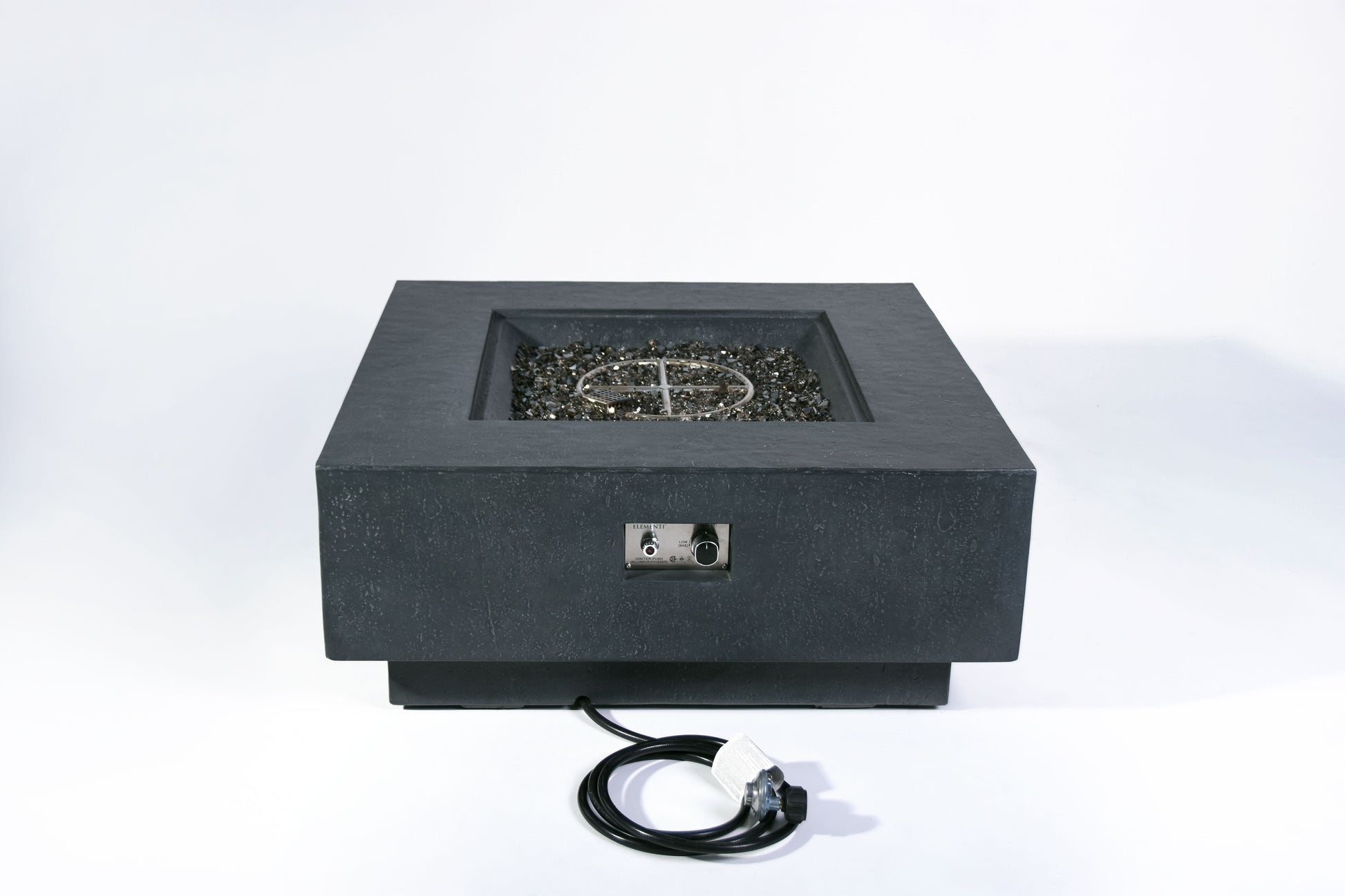 Elementi Plus Bergen 40" Square Dark Grey Concrete Liquid Propane Fire Table