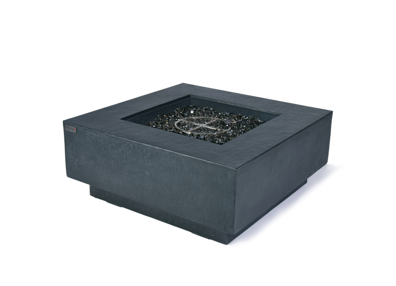 Elementi Plus Bergen 40" Square Dark Grey Concrete Natural Gas Fire Table