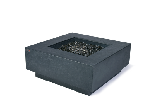 Elementi Plus Bergen 40" Square Dark Grey Concrete Natural Gas Fire Table
