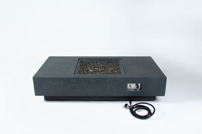 Elementi Plus Cannes 32" Rectangle Dark Grey Concrete Liquid Propane Fire Table