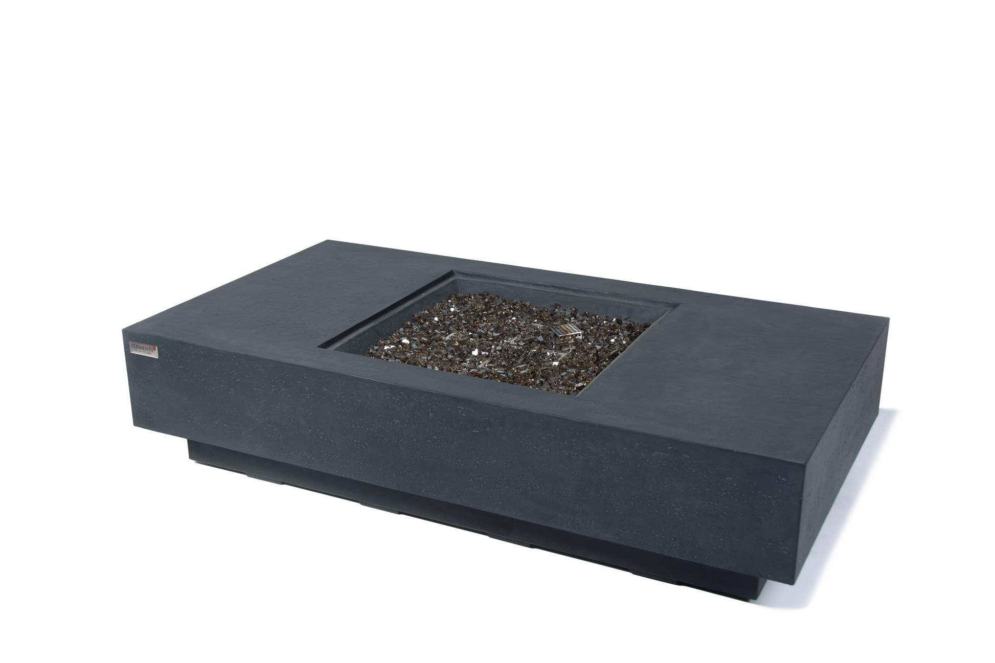 Elementi Plus Cannes 32" Rectangle Dark Grey Concrete Liquid Propane Fire Table