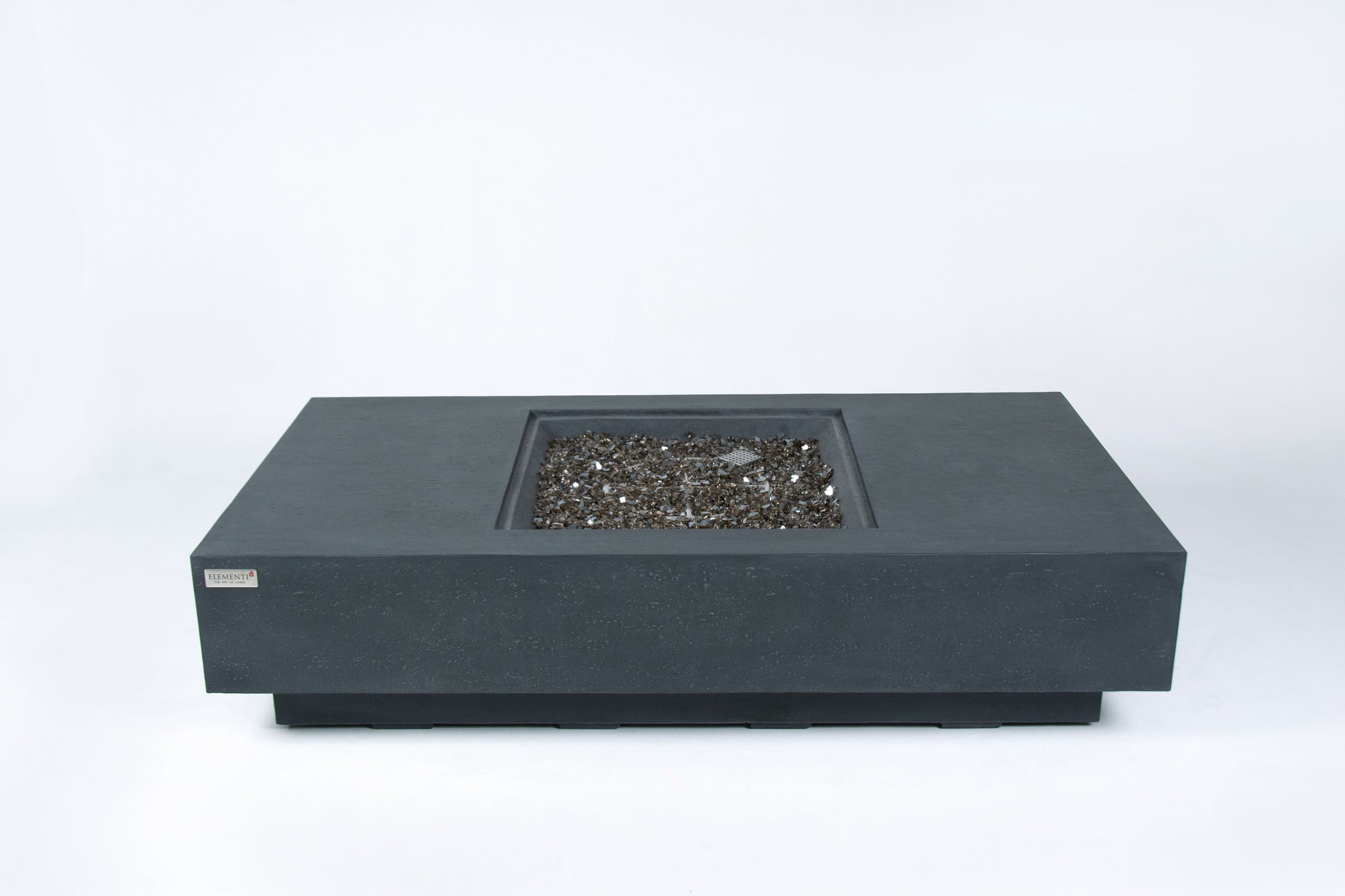 Elementi Plus Cannes 32" Rectangle Dark Grey Concrete Liquid Propane Fire Table