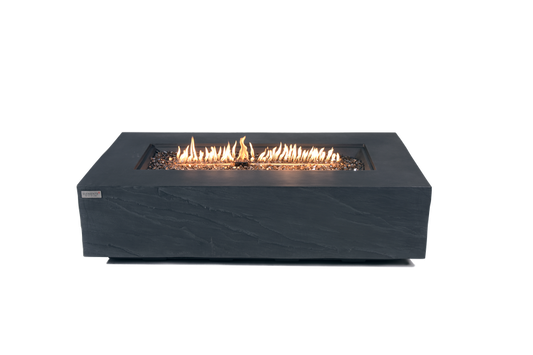 Elementi Plus Cape Town 32" Rectangle Slate Black Concrete Sandstone Liquid Propane Fire Table