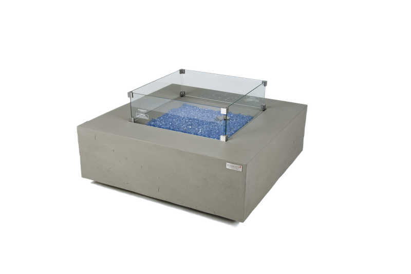 Elementi Plus Capertee 40" Square Space Grey Concrete Liquid Propane Fire Table