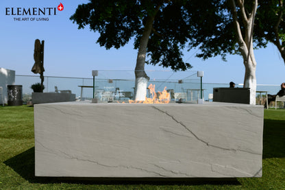 Elementi Plus Capertee 40" Square Space Grey Concrete Liquid Propane Fire Table