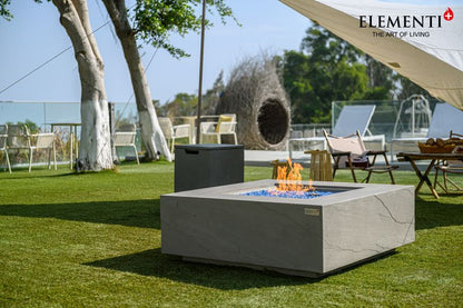 Elementi Plus Capertee 40" Square Space Grey Concrete Natural Gas Fire Table