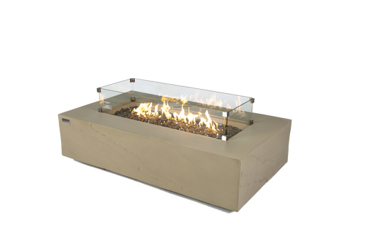 Elementi Plus Colorado 32" Rectangle Sunlight Yellow Concrete Sandstone Liquid Propane Fire Table