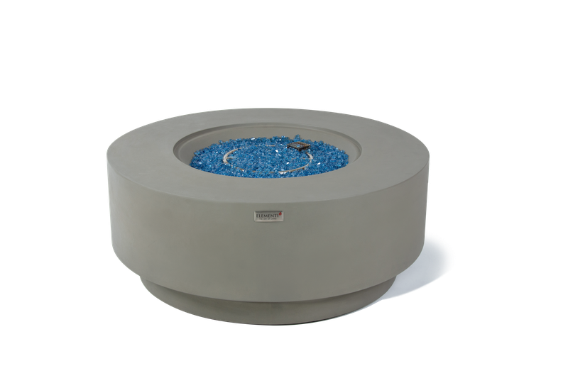 Elementi Plus Colosseo 41" Round Light Grey Concrete Liquid Propane Fire Table