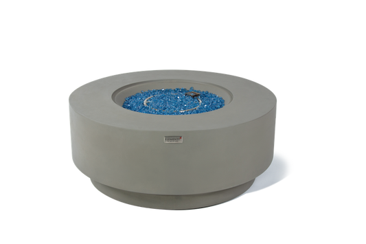 Elementi Plus Colosseo 41" Round Light Grey Concrete Liquid Propane Fire Table