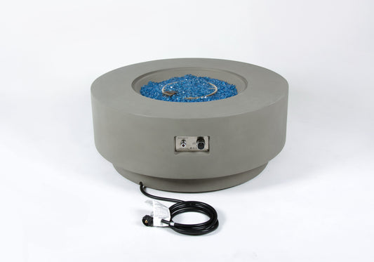 Elementi Plus Colosseo 41" Round Light Grey Concrete Natural Gas Fire Table