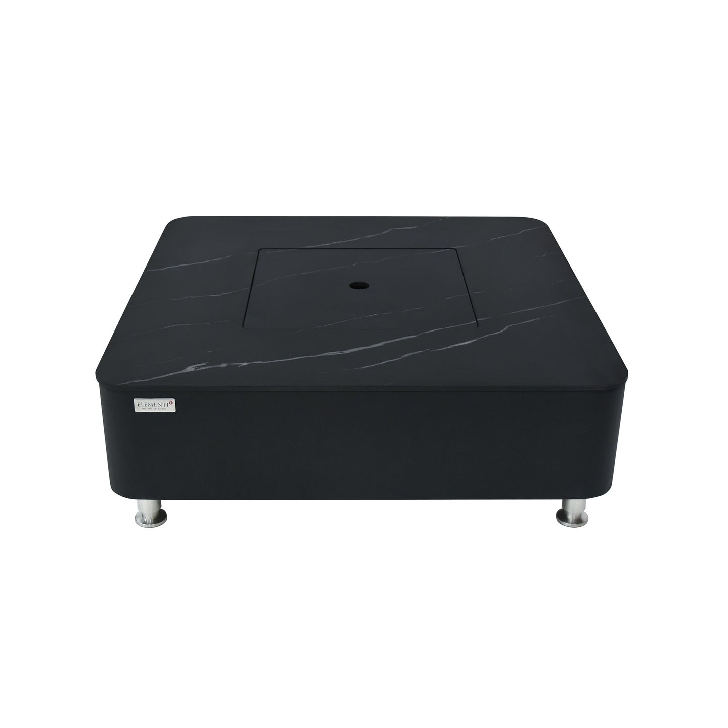 Elementi Plus Copenhagen 42" Bulgaria Black Marble Porcelain Liquid Propane Fire Table
