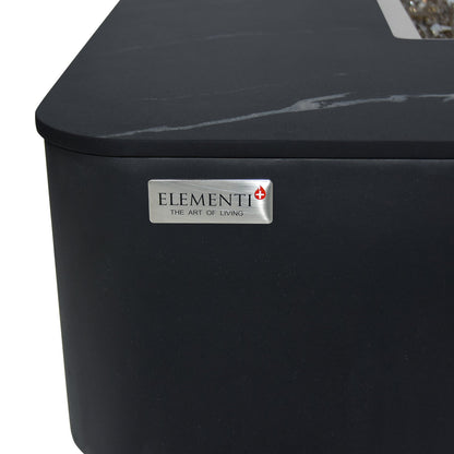Elementi Plus Copenhagen 42" Bulgaria Black Marble Porcelain Liquid Propane Fire Table