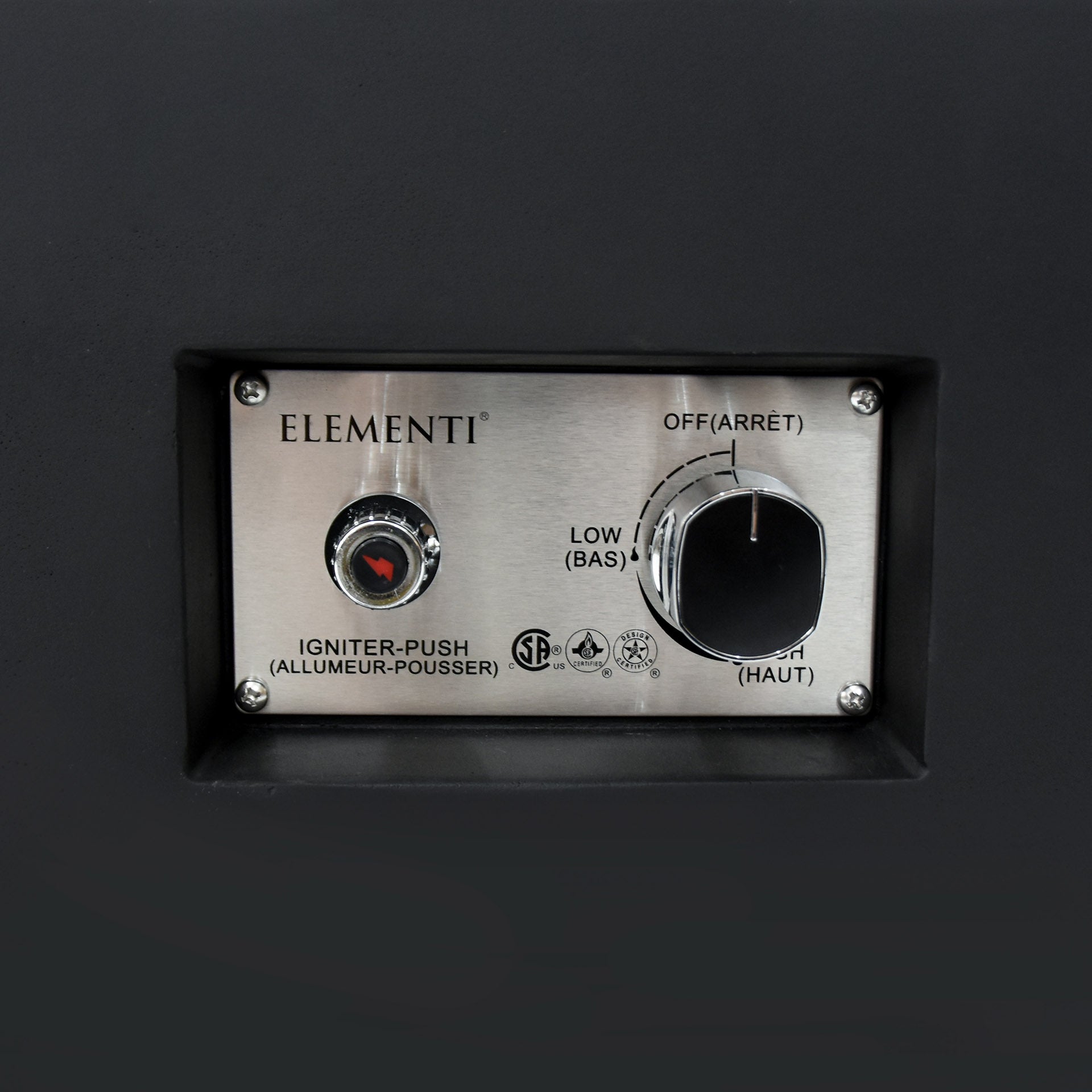Elementi Plus Copenhagen 42" Bulgaria Black Marble Porcelain Liquid Propane Fire Table