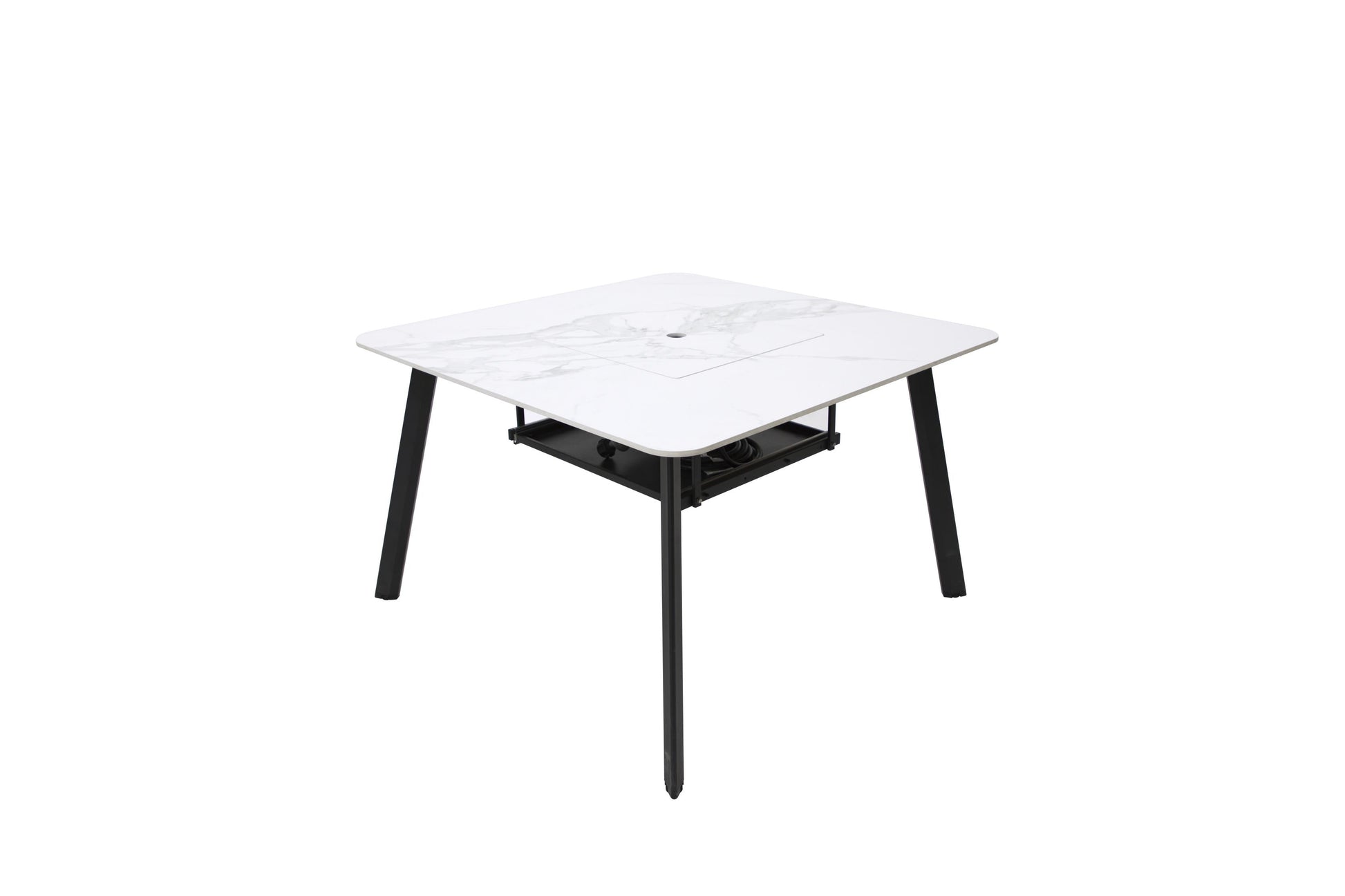 Elementi Plus Helsinki 47" Bianco White Marble Porcelain Natural Gas Dining Table