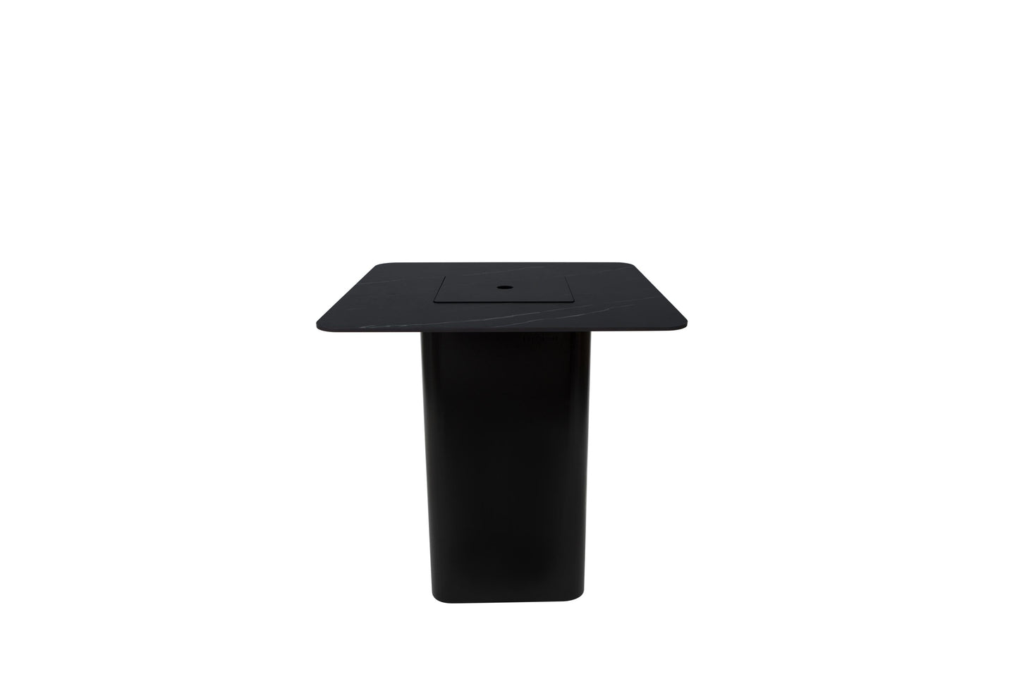 Elementi Plus Koln 39" Bulgaria Black Marble Porcelain Liquid Propane Bar Table