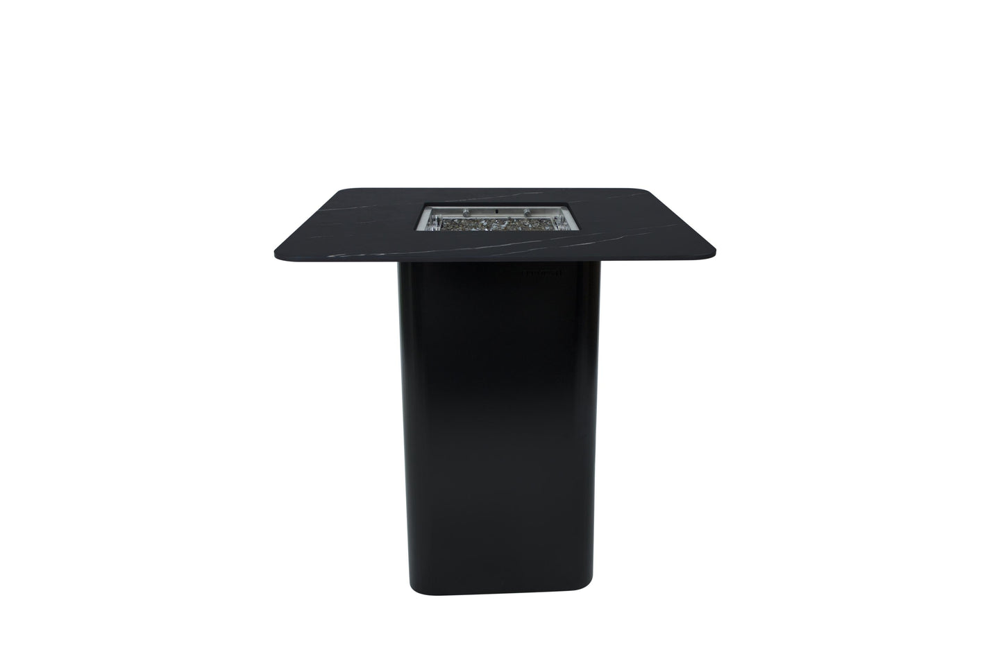 Elementi Plus Koln 39" Bulgaria Black Marble Porcelain Liquid Propane Bar Table