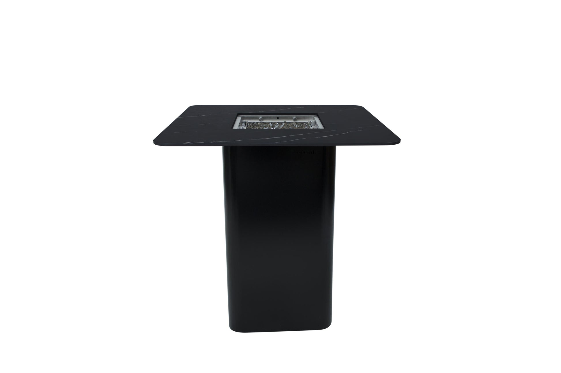 Elementi Plus Koln 39" Bulgaria Black Marble Porcelain Liquid Propane Bar Table