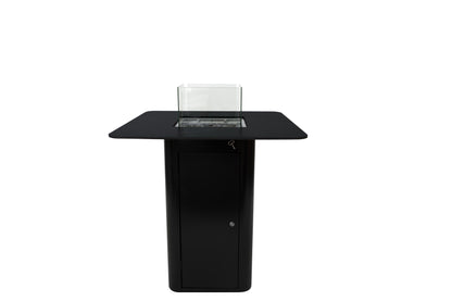 Elementi Plus Koln 39" Bulgaria Black Marble Porcelain Liquid Propane Bar Table